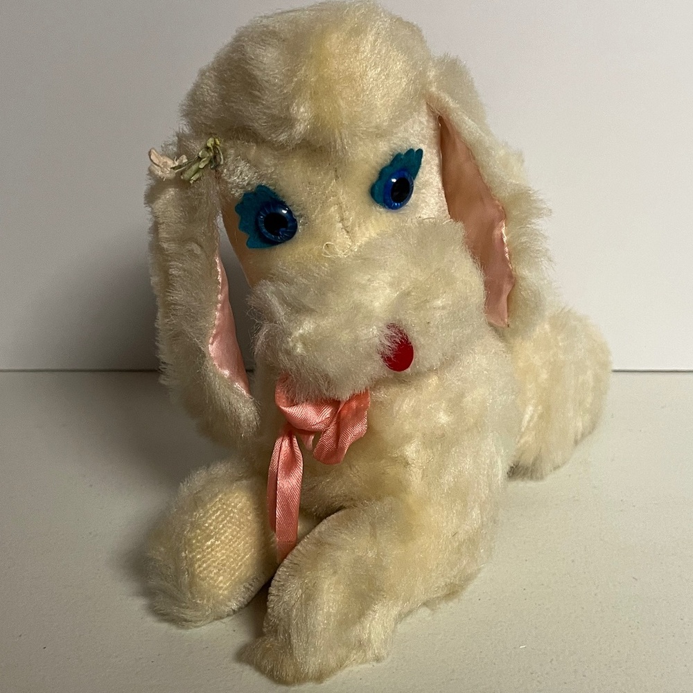 Knickerbocker Dancing Animals White Poodle  Wind Up Musical Toy Plush Works